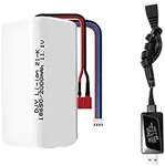 DEERC Brushless RC Truck 210E 200E RC Boat 2104 Original Rechargeable Battery 11.1V 2000mAh & Charging Cable Set