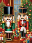 Nutcracker Soldier Diamond Painting Kits for Adults, 5D Christmas Diamond Art Kits for Beginners, DIY Round Full Drill Winter Diamond Painting Gem Art 12x16 inch