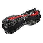 LuckyHigh 95ft x 3/8" Synthetic Winch Rope 20500LBs Winch Line Cable with Red Protective Sleeve Compatible with ATV UTV Truck