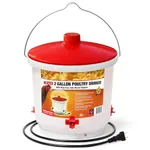 Farm Innovators Heated Chicken Waterer, Poultry Drinker Bucket, 2 Gallon