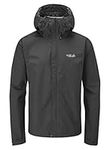 Rab Men's Downpour Eco Waterproof Breathable Jacket for Hiking, Trekking, & Climbing - Black - Large