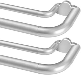 Double Curtain Rods 2 Pack 48 to 84 Inches, HOTOZON Blackout Double Curtain Rods for Windows 36 to 80 Inches (3-6.6 ft), 6/8 Inches Wrap Around Room Darkening Telescoping Drapery Rod, Silver