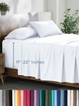 Bare Home Queen Sheet Set - 22" Deep Pockets - Luxury 1800 Ultra-Soft Microfiber Queen Bed Sheets - Double Brushed - Easy Fit - 4 Piece Set - Bedding Sheets & Pillowcases (Queen, White)