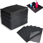 AREMOD 50pcs Disposable Nails Art Table Mat 3 Ply Nail Prep Paper Table Towels 13" x 18" Waterproof Tattoo Cover Tattooing Bibs Pads for Tattoo Supplies Acrylic Nail Supplies(black)