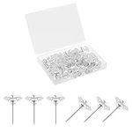 KINBOM 100pcs Diamond Notice Board Thumb Tacks, Drawing Push Pin, Transparent Push Pin Plastic Head Map Pins Decorative Thumb Tacks Clear Push Pins for Cork Board Bulletin Board Wall Office Maps