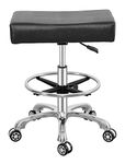 Adjustable Rolling Swivel Stool Chair for Massage Office Tattoo Kitchen, Work Stool with Wheels and Foot Rest