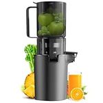 Masticating Juicer Machines, 4.1-inch (104MM) Slow Cold Press Juicer with Extra Wide Feed Chute, Pure Juicer Machine for Vegetables and Fruits, Easy to Clean with Brush