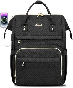 LOVEVOOK Laptop Backpack for Women,17 Inch Professional Womens Travel Backpack Purse Computer Laptop Bag Nurse Teacher Backpack,Waterproof College Work Bag Carry on Back Pack with USB Port,Black Plait