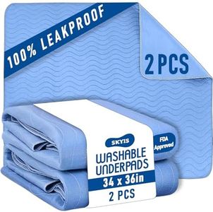 Skyis Waterproof Bed pad Washable Blanket Incontinence Bed pad 2pcs Pack 34 x 36 Layer Cloth Toilet Training Upgrade Cooling Kids Adult Dogs bedwetting Heavy absorbancy Absorption Power Dog Pee Pads