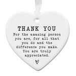 Ceramic Thank You Keepsake Gift Sentimental Gift For Best Friend | Mentor | Family | Female Gift For Her | Friendship Present | To Say Thanks | Teacher | Teaching Assistant