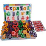 Spanish & English Magnetic Alphabet Letters & Number ABC Magnets Whiteboard, Letras Españolas Y Números Magnéticos para Niños, Educational Learning Toys for Kids Classroom Teaching Tool (4 Sets ES1)