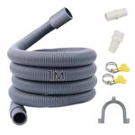Quanerba Drain Hoses 1 m for Washing Machines, Drain Hose for Dryer, Extensione for Dishwasher, Waste Water Hose(1M)