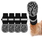 Adiwo 2 Pairs Anti Slip Dog Socks, Dog Paw Protectors with Adjustable Strap, Walking Boots for Injured Paws, Dog Socks Paws Stop Licking, Senior Dogs for Indoor Outdoor Hardwood Floor Walking (S)