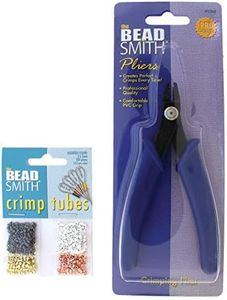 The Beadsmith Crimping Set, Crimp Forming Pliers 5-1/8" and 500 Crimp Tubes, 2x2mm in Assorted Colors, Creates Smooth, Rounded Crimps Every Time, No Sharp Edges