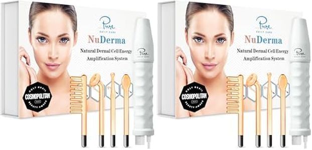 Pure Daily Care NuDerma Handheld Skin Therapy Wand Machine w/Neon – Anti-Aging - Skin Tightening - Wrinkle Reducing - Dark Circles – Clarifying - Hair & Scalp Stimulator (Pack of 2)