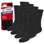 Debra Weitzner Thermal Socks For Men Women 4/6 Pairs Thick Heated Warm Winter Boot Socks - Insulated Extreme Cold Weathers, Solid Black 4 Pairs, 9-11