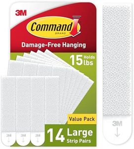 Command 15 lb Large Picture Hanging Strips 14 Pairs (28 Command Strips), Damage Free Hanging Picture Hangers, No Tools Wall Hanging Strips for Home Decor, White Adhesive Strips