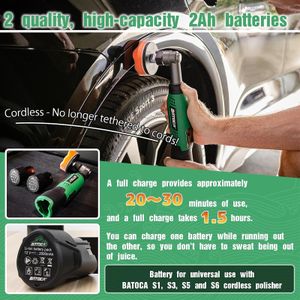 BATOCA S6 Cordless Car Polisher – Rechargeable Dual Action Buffer