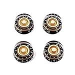 Alnicov Black With Gold Guitar Speed Dial Knobs Control Knobs For Electric Guitar 4Pcs