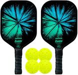 Franklin Sports Pickleball Paddle and Ball Set - (2) Dagger Fiberglass Pickleball Rackets + (4) X-40 Pickleballs - USA Pickleball (USAPA) Approved - 2 Player Pickleball Paddles + Balls Set