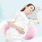 Pregnancy Pillow For Side Sleeping Adjustable Maternity Bump Pillow Cozy Pregnant Women Nursing Pillow 30° Support Cushion For Belly Back Waist Legs-Washable Cotton Cover-Perfect Pregnant Mom Gift