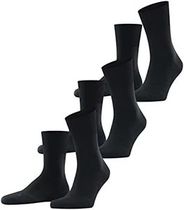 FALKE Unisex Run 3-Pack Socks, Lightweight, Breathable, Skin-Friendly, Cotton, Light Cushion, Classic Athleisure, Black (Black 3000), 6.5-8.5, 3 Pairs