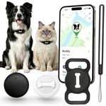 Dukuueie GPS Tracker for Cats and Dogs, Pet Location Tracker Works with Android Find Hub & Apple Find My, No Monthly Subscription Fee Dog and Cat Tracker, IP68 Waterproof, Real-Time Tracking(Black)