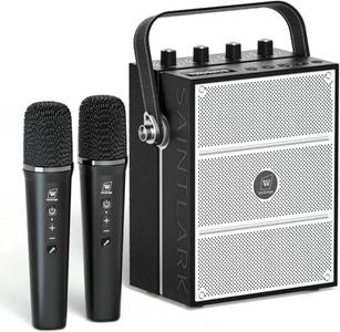 WinBridge 100W Powerful Voice Amplifier with 2 Wireless Microphones, Big Pro Sound Portable Speaker with Microphone, Bluetooth Speaker PA System Karaoke Machine Support BT/USB/TF Card/Aux/Guitar S99