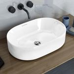 Plantex Ceramic Basin for Bathroom/Basin/TableTop Wash Basin/Washbasin for Home/Hotel/Restaurant (Glossy White)