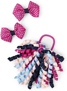 Gymboree Girls and Toddler Headbands and Hair Accessories, Magenta/Navy Curly Bow 3 Pack, One Size