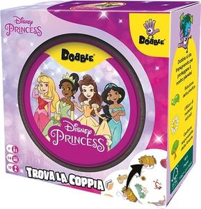 Asmodee - Dobble : Disney Princess - Jeu de société Amusant pour Toute la Famille avec Les Princesses Disney, 2-8 Joueurs, 4+ Ans, édition en Italien