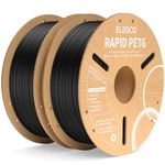 ELEGOO Rapid PETG Filament 1.75mm Black 2KG, 3D Printer Filament for 30-600 mm/s High Speed Printing, Dimensional Accuracy +/- 0.02 mm Fit Most FDM Printer 2 Pack 1kg Cardboard Spool(2.2lbs)