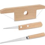 3 Pieces Pottery Clay Tools Set Includes Wood and Wire Bevel Cutter Angle Cutting Clay Tool Fettling Knife for Pottery Wooden Handle Fettling Knife Clay Trimming Tool for Pottery Clay Sculpting