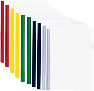 10 Fogli Trasparente A4 Copertine per Rilegatura con Barra Scorrevole, A4 Rapporto Copertina, Plastica Rapporto Copertina per Casa Scuola Ufficio Documenti Classificazione (5 Colori)