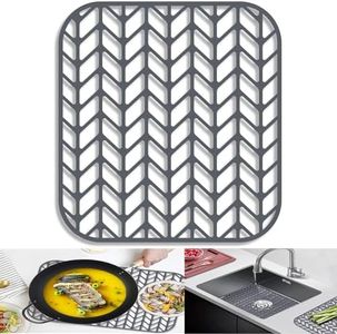 AWOKE Silicone Sink Mat - 12.25" x 11.5" - Heat Resistant - Easy Clean - Gray