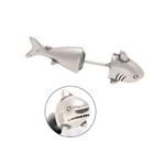 925 Sterling Silver Shark Earring Pierced Stud Fake Gauge for Women Men, One Piece