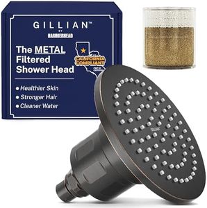 Gillian™ by HammerHead High Pressure Shower Head with Filter – KDF-55 Filtered Shower Head for Hard Water, Healthier Skin & Hair – Metal 6-Inch Rainfall Showerhead with Filters, Oil Rubbed Bronze