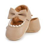 RVROVIC Baby Girl Moccasins Princess Mary Jane Flat Dresses Shoes Premium Lightweight Soft Sole Crib Shoes Toddler Shoes（12-18 Months Toddler,B-Beige