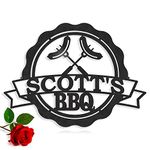 Personalized BBQ Grilling Name Metal Sign Custom Decorative Metal Wall Art Barbecue Garden Bar Outdoor Housewarming Birthday Father Gift Patio Decor Wall Hanging Sausage Dad's BBQ Grill and Chill Beer