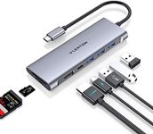 LENTION USB C Multiport Hub with 4K HDMI, 3 USB 3.0, SD/Micro SD 3.0 Card Reader, 100W PD Compatible 2023-2016 MacBook Pro, New Mac Air, Other Type C Devices, Stable Driver Adapter (C36B, Space Gray)