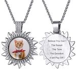 GOLDCHIC JEWELRY Women's Photo Necklaces Personalised Bling CZ Picture Chain Necklace Keepsafe Gifts for Family Friends