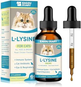 Lysine for Cats - L-Lysine Supplement for Cats & Kittens, Immune Support, Cold & Allergy Relief, Sneezing, Runny Nose, Feline Respiratory, 60ml Drops with Colostrum, Taurine, Vitamins & Minerals