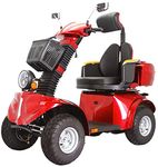 Heavy Duty Mobility Scooters for Seniors & Adults 500lbs Capacity - Electric Powered Motorized Scooter - 1000W All Terrain Recreational Mobility Scooter for Travel Red