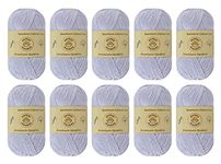 10-Pack of Yonkey Monkey Fingering Weight Yarn - 70% Rayon derived from Bamboo, 30% Cotton - Softest Quality for Crocheting and Knitting - Imported