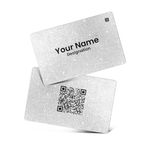 TapOnn Customised NFC & QR Enabled Smart Business Card | Pocket Friendly | Made In India | Matte Finish | Share Digital Profile | Just Tap or Scan to Connect (Silver Glitter)