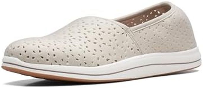 Clarks Women's Breeze Emily Loafer, Light Taupe Synthetic, 5