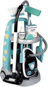 Smoby - Chariot de Ménage + Aspirateur - Electronique avec Bruit d'Aspiration - 9 Accessoires - Piles Incluses - Jouet pour Enfant - 330316WEB