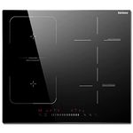 Karinear Induction Cooktop 4 Burners, 7400W 24'' Built-in Induction Stovetop with Flex Zone,Child Safety Lock, Timer, Boost, Slider Control Black Glass Electric Cooktop 220-240V Hard Wire