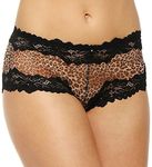 Lunaire Women's Plus-Size Whimsy Barbados Stretch Mesh Boyshort Panty, Animal, 6