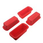 Set of 4 Silicone Mini Loaf Pan - SILIVO Non-Stick Mini Loaf Baking Pans, Mini cake pan, Mini Bread Loaf pans for Cake, Bread, Meatloaf and Quiche - 5.7"x2.5"x2.2"